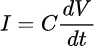 Equation for current flow in a capacitor