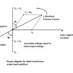 Ideal transformer phasor diagram under load condition