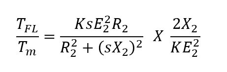 ratio of full load torque to maximum torque