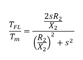 ratio of full load torque to maximum torque