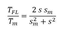 ratio of full load torque to maximum torque