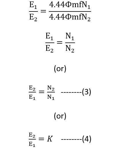 Voltage ratio of transformer